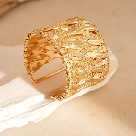 Retro Fashion Weave Open Cuff Bracelet